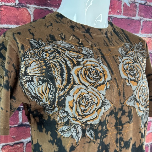 Affliction Men's Short Sleeve Graphic T-shirt - Black/Brown-Size: Large - NWOT - Picture 4 of 13